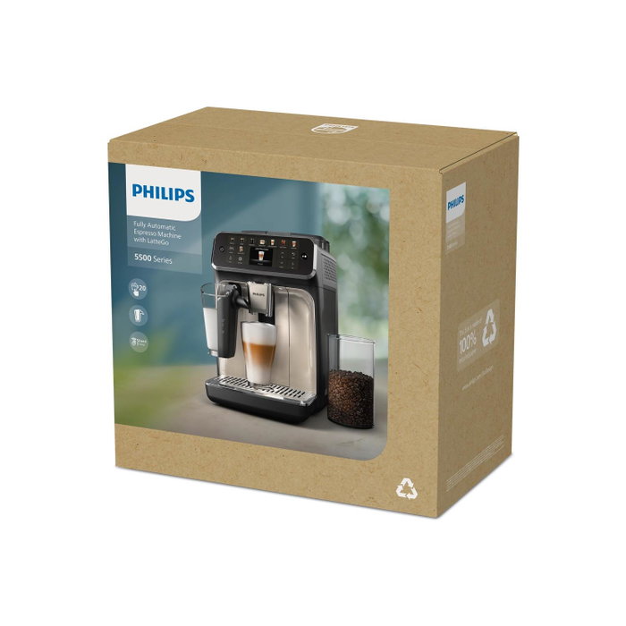Philips Serie 5500 Máquina de Café Automática EP5549/70 Negro y Plata