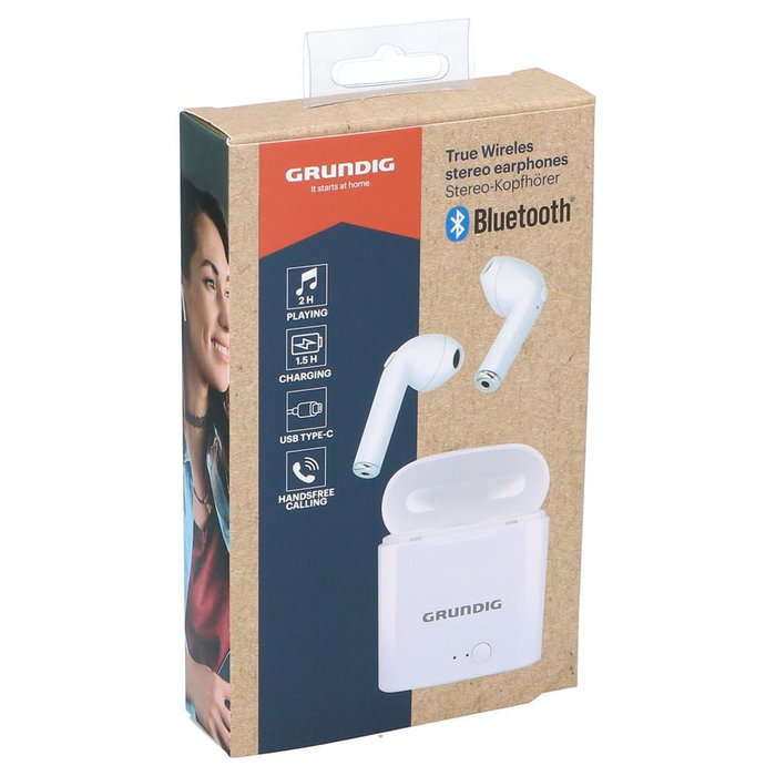 Grundig Auriculares Inalámbricos Earbuds con Micro Bluetooth y Estuche Blanco Grundig Auriculares Inalámbricos Earbuds con Micro Bluetooth y Estuche Blanco