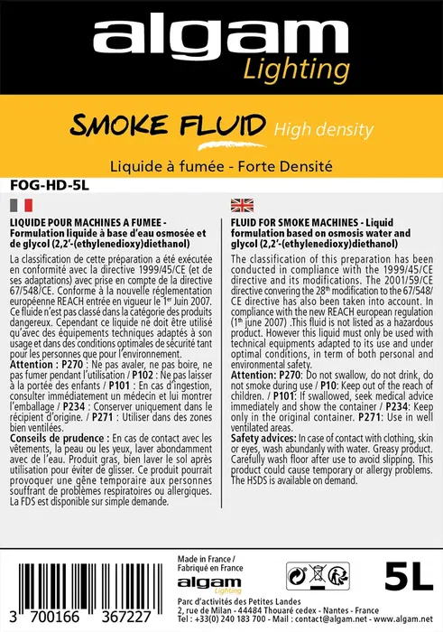 ALGAMLIGHT Líquido Alta Densidad Para Máquinas De Humo - 5Lts ALGAMLIGHT Líquido Alta Densidad Para Máquinas De Humo - 5Lts