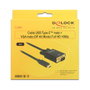DeLOCK 85263 Adaptador de cable USB Tipo C a VGA 3 m Negro