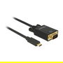 Delock Adaptador USB-C a VGA con Modo DP Alt, 1080p Full HD, Cable 3m, Negro, Referencia DP-Alt Mode