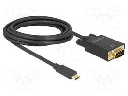 DeLOCK 85263 Adaptador de cable USB Tipo C a VGA 3 m Negro