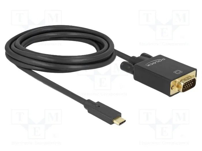 DeLOCK 85263 Adaptador de cable USB Tipo C a VGA 3 m Negro