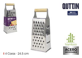 Quttin Rallador Multiusos con Asa de Bambú, 24.5 cm (24 Unidades)