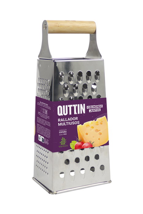 Quttin Rallador Multiusos con Asa de Bambú 24.5cm
