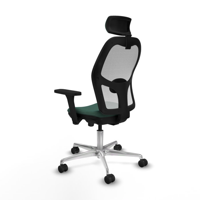 PIQUERAS Y CRESPO Silla de oficina Jorquera con mecanismo Sincro/Traslack, Verde botella y Blanco