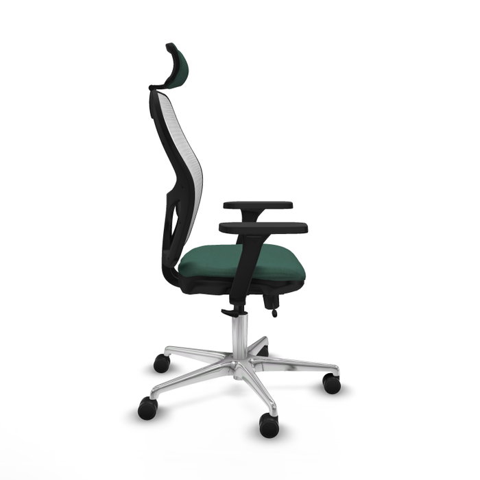 PIQUERAS Y CRESPO Silla de oficina Jorquera con mecanismo Sincro/Traslack, Verde botella y Blanco