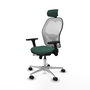 PIQUERAS Y CRESPO Silla de oficina Jorquera con mecanismo Sincro/Traslack, Verde botella y Blanco
