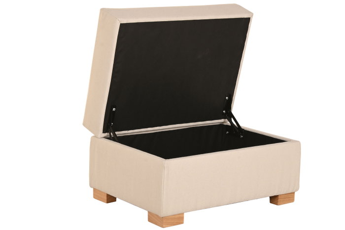 DKD Home Decor Reposapiés Beige con Almacenaje Interior DKD Home Decor Reposapiés Beige con Almacenaje Interior