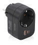 Aisens Regleta de Pared Multifunción ASPS-1A1C07-BK con 1 Toma y 2 Puertos USB Negro