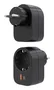 Aisens Regleta de Pared Multifunción ASPS-1A1C07-BK con 1 Toma y 2 USB