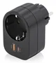 Aisens Regleta de Pared Multifunción ASPS-1A1C07-BK con 1 Toma y 2 USB