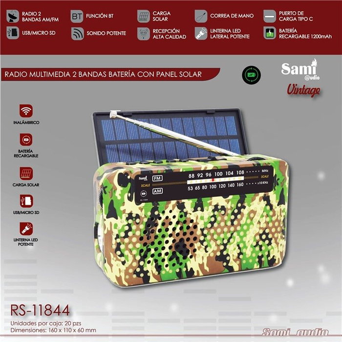 SAMI Radio Multimedia 2 Bandas Camuflaje con Panel S