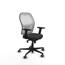 PIQUERAS Y CRESPO Silla de oficina Jorquera con mecanismo Sincro, Negro y Blanco