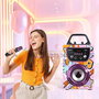 World Brands Magic Melody - Karaoke con 4 efectos de voz, radio FM, entrada USB y 2 micrófonos incluidos