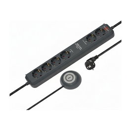 Brennenstuhl ECO-Line Comfort Switch Regleta 6 Salidas AC, 3680W, 16A, Cable 2m, Color Antracita, Interruptor On/Off