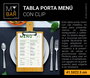 Inde Tabla Porta Menú con Clip 41.5 cm x 22.5 cm (24 Unidades)