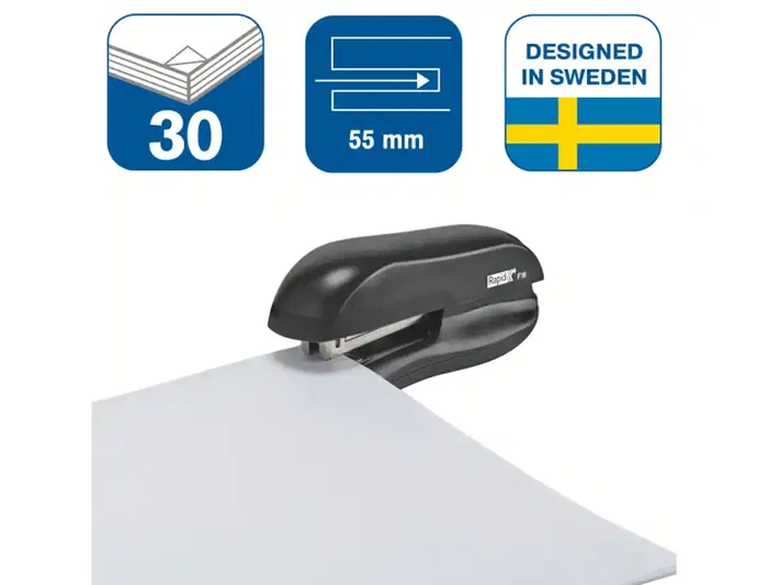 Rapid Grapadora f16 Plástico Capacidad 20 Hojas Grapas 24/6 26/6 Negro