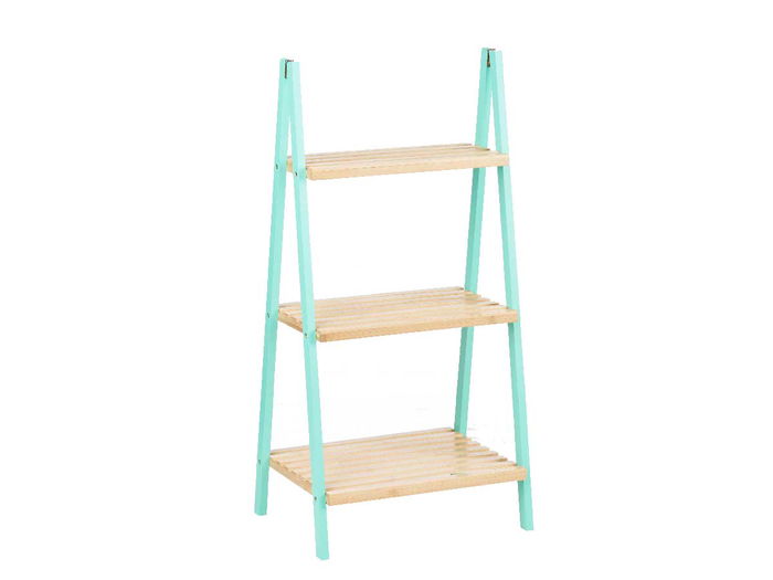 Berilo Estanteria Escalera 3 Estantes Bambu Menta 40x81x30cm