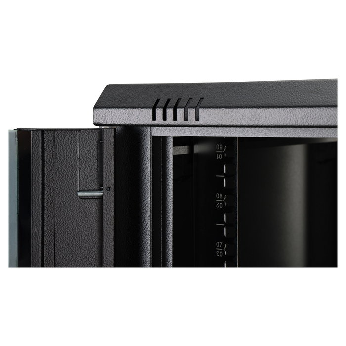 Digitus Dynamic 9HE 474x600x600mm - Armario de Pared de Rack 9U, Negro, Acero, Vidrio, Capacidad 60 kg, Bloqueo Teclado, IP20, 26 kg