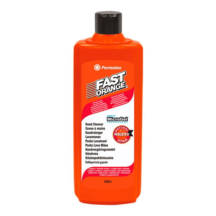 Permatex Fast Orange - Pasta de Jabón Mecánico Lavamanos 440 ml, Limpia Grasa y Suciedad con Micro Gránulos, Cítrica, Con Aloe Vera y Pómez