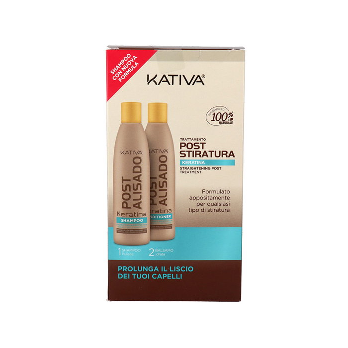 Kativa Kit Post Alisador Keratina Champú + Acondicionador Prolonga Alisado Cabello Suave Brillo Kativa Kit Post Alisador Keratina Champú + Acondicionador Prolonga Alisado Cabello Suave Brillo