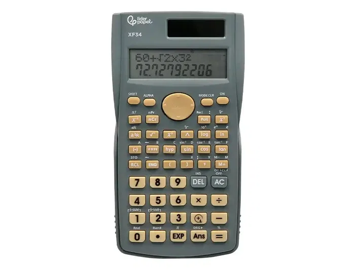 Liderpapel XF34 Calculadora Científica 12 Dígitos 240 Funciones Solar y Pila Tapa Gris