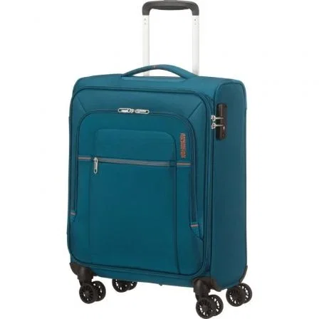 American Tourister 133189-6032 Maleta Cabina Crosstrack Spinner 55x40x20cm Expandible 4 Ruedas Candado TSA Marino/Naranja
