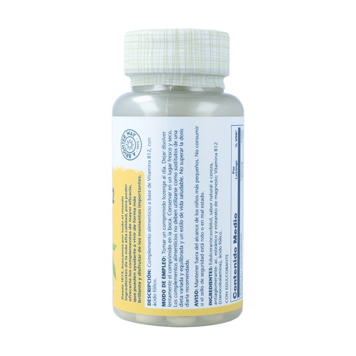 Solaray Vitamina B-12 con Ácido Fólico 1000mcg Cereza Solaray Vitamina B-12 con Ácido Fólico 1000mcg Cereza