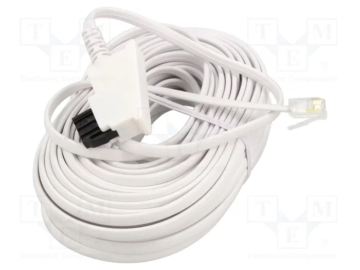 GOOBAY Cable Telefónico RJ11 y TAE F de 15m Blanco