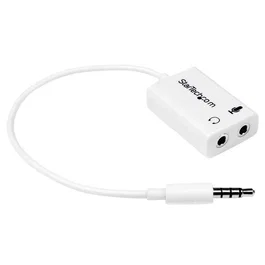 StarTech.com Adaptador de Auriculares con Micrófono Mini-Jack 3,5mm 4 pines a 2xH Blanco