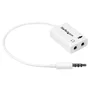 Startech Adaptador de Auriculares y Micrófono Mini-Jack 3,5mm 4 pines a 2x3,5mm Blanco