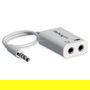 StarTech.com Adaptador de Auriculares con Micrófono 3.5mm 4 pines (Macho) a 2x Conectores 3.5mm (Hembra) para PC - Cable 15 cm Blanco
