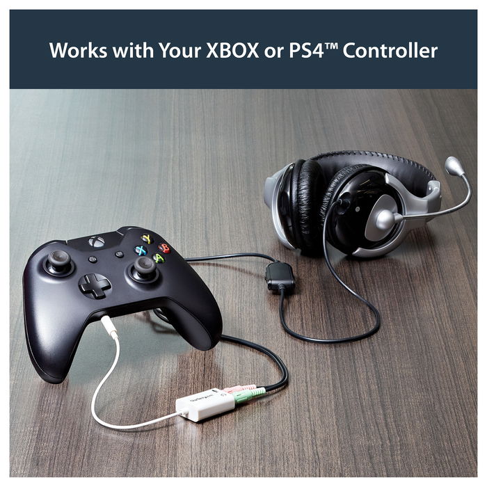 StarTech.com Adaptador de Auriculares con Micrófono 3.5mm 4 pines (Macho) a 2x Conectores 3.5mm (Hembra) para PC - Cable 15 cm Blanco