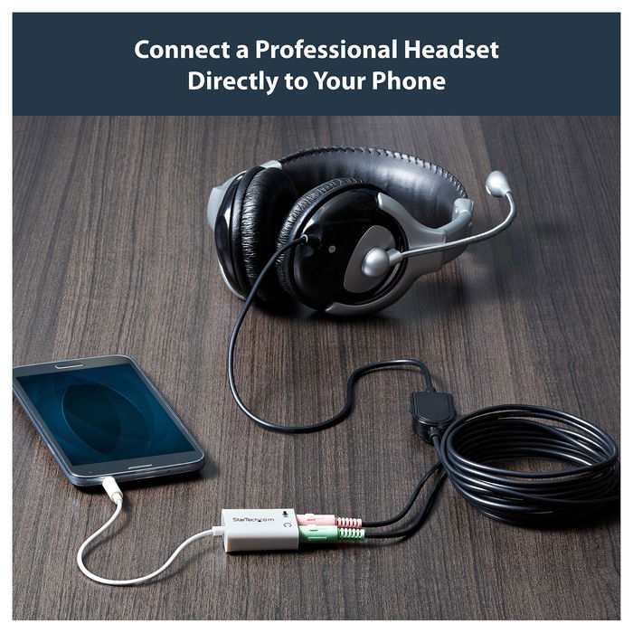 StarTech.com Adaptador de Auriculares con Micrófono 3.5mm 4 pines (Macho) a 2x Conectores 3.5mm (Hembra) para PC - Cable 15 cm Blanco