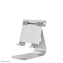 Neomounts DS15+050SL1 Soporte de Escritorio Ajustable para Tablet/Smartphone hasta 11", Plata, Inclinación 0-90°, Aluminio, con Gestión de Cables
