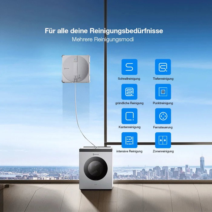 ECOVACS WINBOT W3 OMNI Window Cleaning Robot Plata y Blanco
