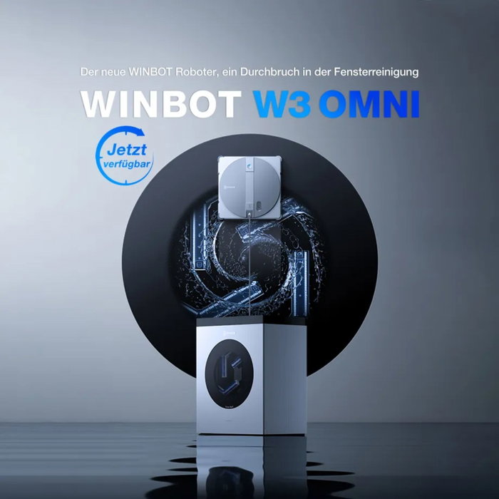 ECOVACS WINBOT W3 OMNI Window Cleaning Robot Plata y Blanco