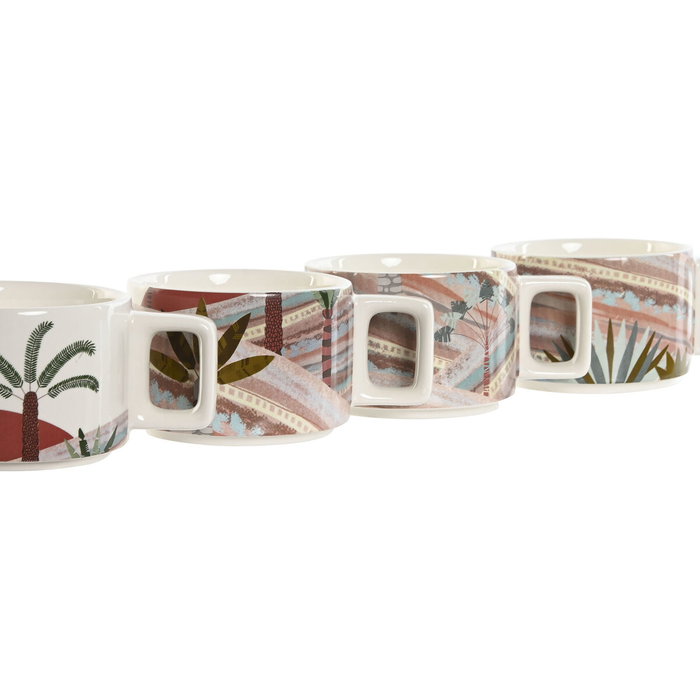DKD Home Decor Set de 4 Tazas de Café Calima