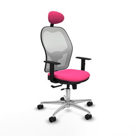 PIQUERAS Y CRESPO Silla de oficina Jorquera Rosa y Blanco