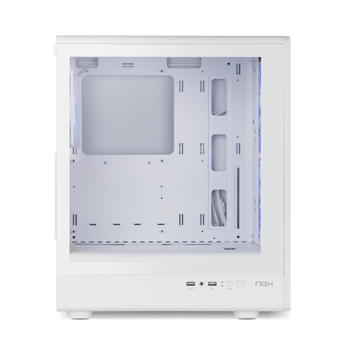 NOX Infinity IOTA Semitorre Blanca con Cristal Templado y ARGB