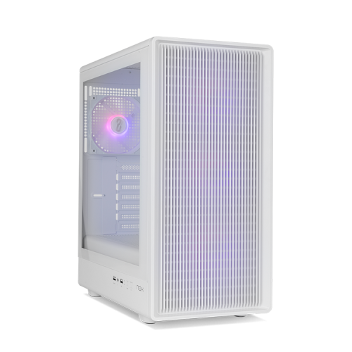 NOX Infinity IOTA Semitorre Blanca con Cristal Templado y ARGB