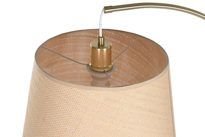 DKD Home Decor Lámpara de Pie Metal y Bambú Dorado y Beige DKD Home Decor Lámpara de Pie Metal y Bambú Dorado y Beige