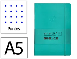 Antartik Cuaderno A5 Tapa Blanda Hojas Puntos Turquesa 80 Hojas 80gr FSC