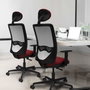 PIQUERAS Y CRESPO Silla de oficina Zulema con mecanismo Sincro, Azul marino y Gris