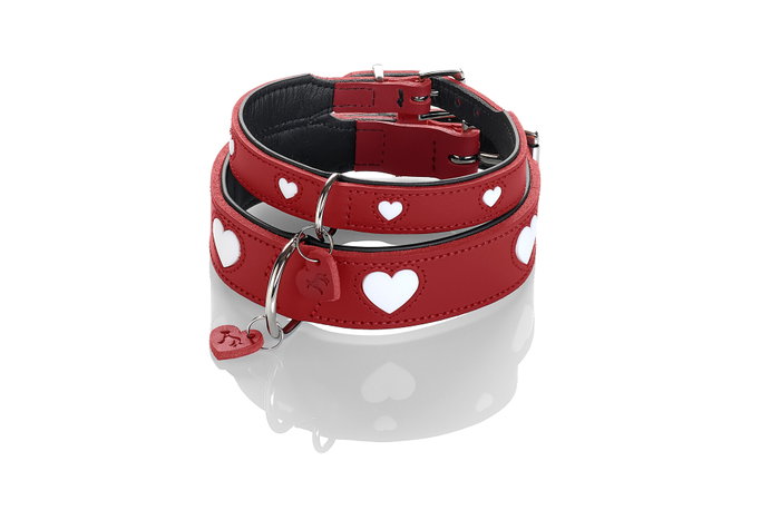 Hunter Collar Love M-L Cuello 47-54 cm Ancho 3.9 cm Rojo-Negro Cuero de Vaca Hunter Collar Love M-L Cuello 47-54 cm Ancho 3.9 cm Rojo-Negro Cuero de Vaca
