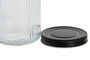 DKD Home Decor Set de 4 Botes de Cristal y Metal de 1000ml