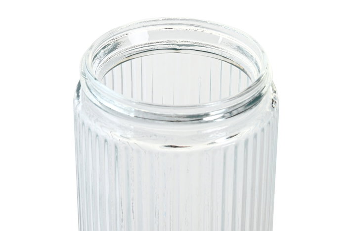 DKD Home Decor Set de 4 Botes de Cristal y Metal de 1000ml DKD Home Decor Set de 4 Botes de Cristal y Metal de 1000ml