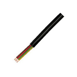 LogiLink Cable de Teléfono Plano 4 hilos, Negro, 100 m