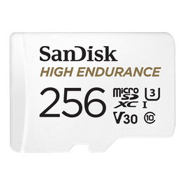 Sandisk Tarjeta MicroSDXC 256GB High Endurance 100MB/s UHS-I U3 V30 con Adaptador